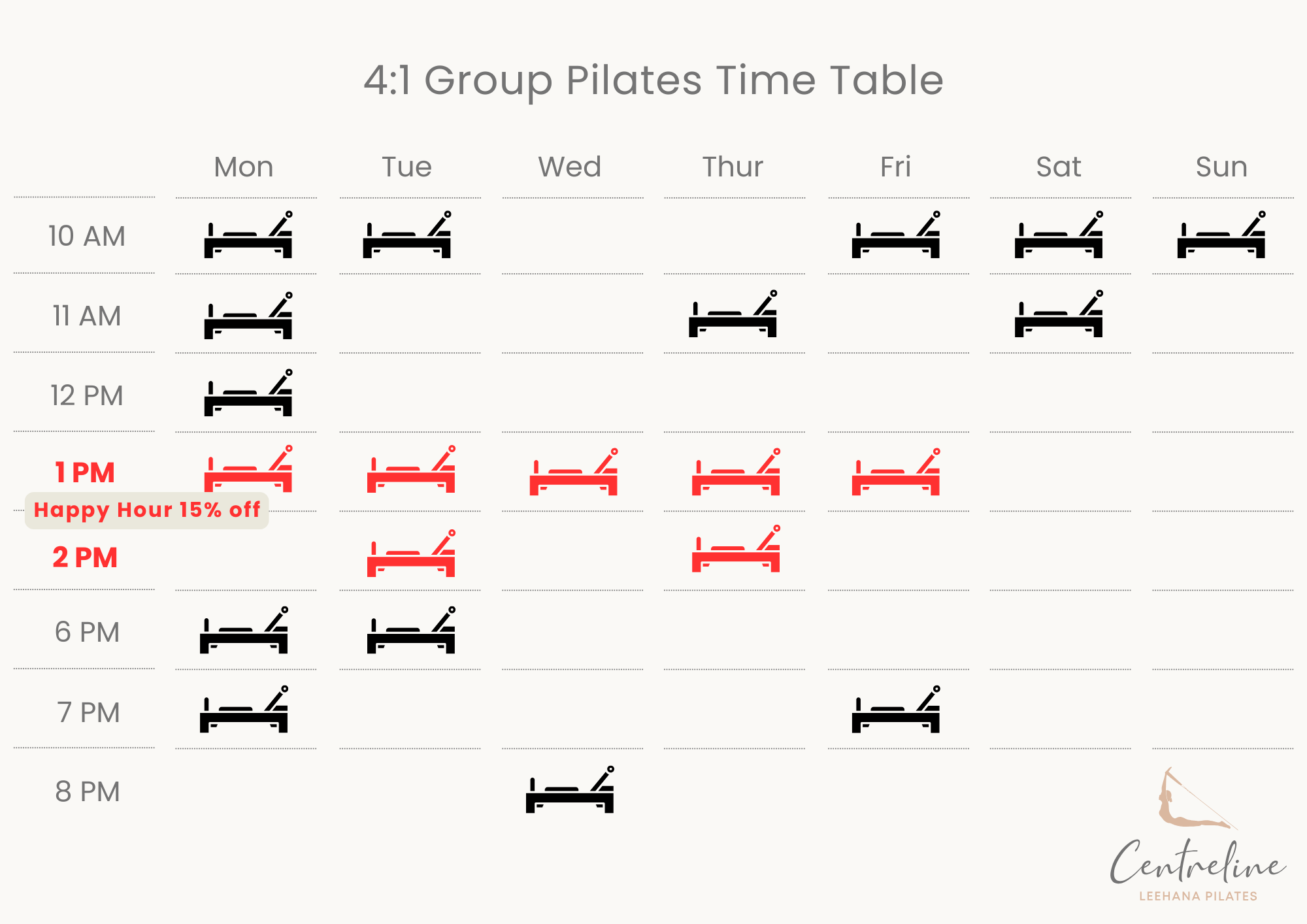 Group Pilates Timetable